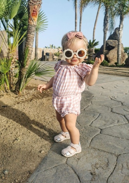 Opaska Small Bow pudrowy róż.jpeg