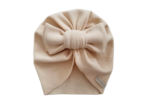 TURBAN BIG BOW PRĄŻEK Krem