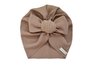 TURBAN BIG BOW PRĄŻEK Latte