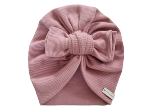TURBAN BIG BOW PRĄŻEK PODWÓJNY Pudrowy Róż