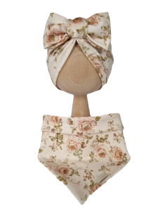 KOMPLET TURBAN POJEDYNCZY KOKARDA  I CHUSTA Jaskry Beż