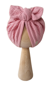 TURBAN MUŚLINOWY MOTYLEK Pudrowy Róż