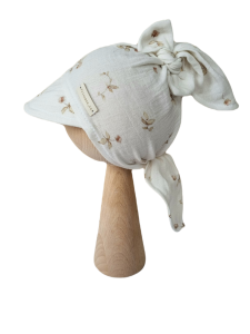 MUŚLINOWA CHUSTKA Z DASZKIEM WIĄZANA Różyczki Boho