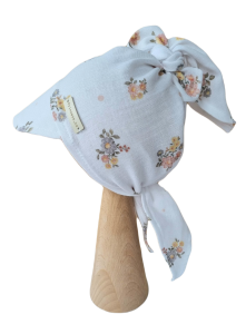 MUŚLINOWA CHUSTKA Z DASZKIEM WIĄZANA Letnie Kwiaty