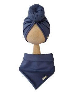 KOMPLET TURBAN POJEDYNCZY DONUT I CHUSTA Granat