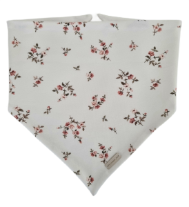 CHUSTA Różyczki na bawełnie Biel