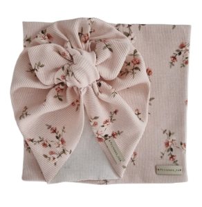 KOMPLET PRĄŻEK TURBAN MOTYLEK I KOMIN Drobne Różyczki Róż