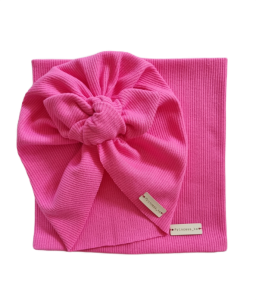 KOMPLET PRĄŻEK TURBAN MOTYLEK I KOMIN Amarant