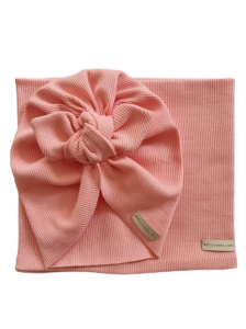 KOMPLET PRĄŻEK TURBAN MOTYLEK I KOMIN Cukierkowy Róż