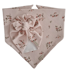 KOMPLET PRĄŻEK TURBAN MOTYLEK I CHUSTA Drobne Różyczki Róż