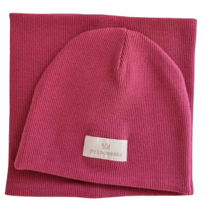 KOMPLET PRINCESSKA CZAPKA I KOMIN Wrzos