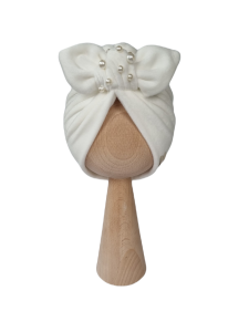 WELUROWY PODWÓJNY TURBAN Z KORALIKAMI 