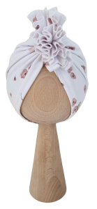 TURBAN FALBANKA Fiołki na Bieli