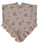 CHUSTA Z FALBANKĄ PRĄŻEK Drobne Różyczki Beż