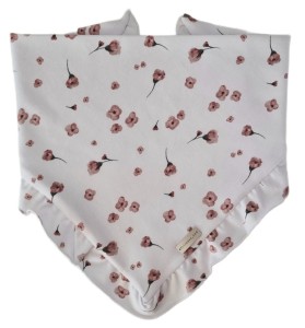 CHUSTA Z FALBANKĄ Fiołki na Bieli