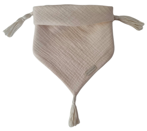 CHUSTA Muślinowa Jasny Beż Z CHWOSTAMI Ecru