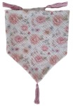 CHUSTA Muślinowa Pastelowe Kwiatki Z CHWOSTAMI Pustynny Róż