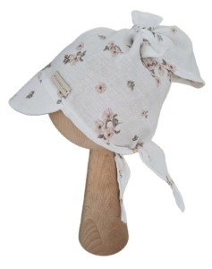MUŚLINOWA CHUSTKA Z DASZKIEM WIĄZANA Kwiatki Bzu