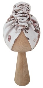 TURBAN PODWÓJNY PRĄŻEK Z OZDOBNĄ FALBANKĄ Jesienne Ptaszki