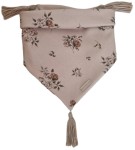 CHUSTA Sepia Flowers Mokka Z CHWOSTAMI Beż 