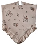 CHUSTA Z FALBANKĄ Sepia Flowers Mokka