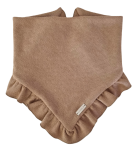 ELEGANCKA CHUSTA SWETERKOWA Z FALBANKĄ Ciemny Beż