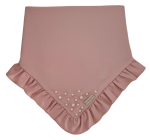 CHUSTA Z FALBANKĄ I KORALIKAMI Jasny Róż