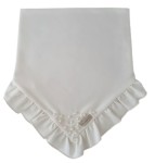 CHUSTA Z FALBANKĄ I KORALIKAMI Śmietankowa Biel