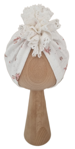 TURBAN AŻUREK FALBANKA Z KORONKĄ Peonie