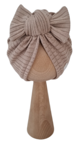 TURBAN SUPEŁEK sweterek prążek Ciemny Beż