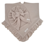 KOMPLET TURBAN POJEDYNCZY SUPEŁEK  I CHUSTA Z FALBANKĄ sweterek prążek Jasny Beż