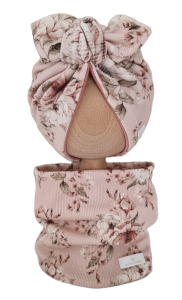 KOMPLET PRĄŻEK TURBAN PODWÓJNY MOTYLEK Vintage Flowers Róż I Pustynny Róż I KOMIN Vintage Flowers Róż