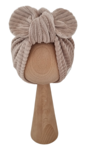 VELVET PRĄŻEK TURBAN SPLOTKA Ciemny Beż