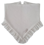 CHUSTA Z FALBANKĄ sweterek prążek Ecru