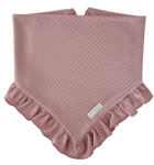 CHUSTA Z FALBANKĄ sweterek prążek Pudrowy Róż