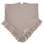 CHUSTA Z FALBANKĄ sweterek prążek Jasny Beż