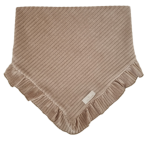 VELVET PRĄŻEK CHUSTA Z FALBANKĄ Ciemny Beż