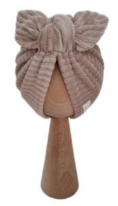 VELVET PRĄŻEK TURBAN PODWÓJNY MOTYLEK Ciemny Beż