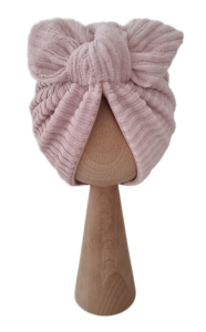 VELVET PRĄŻEK TURBAN PODWÓJNY MOTYLEK Róż