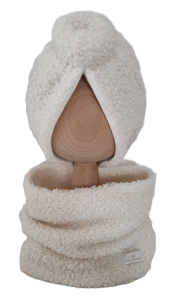 KOMPLET TURBAN DONUT BOUCLE I KOMIN Ecru