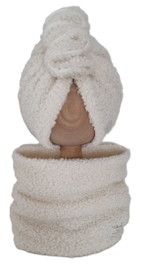 KOMPLET TURBAN FALBANKA BOUCLE I KOMIN Ecru