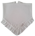 CHUSTA Z FALBANKĄ I KORALIKAMI Śmietankowa Biel 