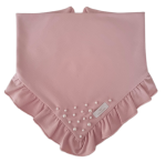 CHUSTA Z FALBANKĄ I KORALIKAMI Jasny Róż