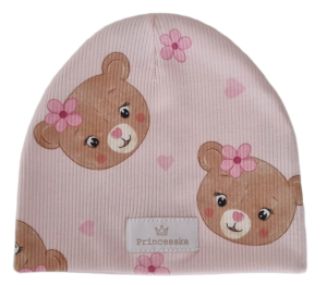 CZAPKA PRĄŻEK Misie na Różu