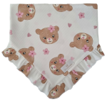 CHUSTA Z FALBANKĄ PRĄŻEK Misie na Bieli