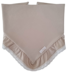 CHUSTA Z KORONKOWĄ FALBANKĄ Jasny Beż