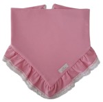 CHUSTA Z KORONKOWĄ FALBANKĄ Róż