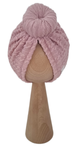 TURBAN DONUT SWETEREK WARKOCZ Pudrowy Róż