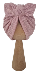 TURBAN PODWÓJNY MOTYLEK SWETEREK WARKOCZ Pudrowy Róż