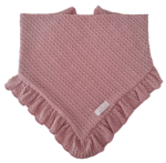 CHUSTA Z FALBANKĄ SWETEREK WARKOCZ Pudrowy Róż